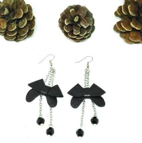 Anting Kulit Motif Pita