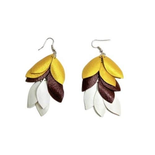 Anting Kulit Motif Daun