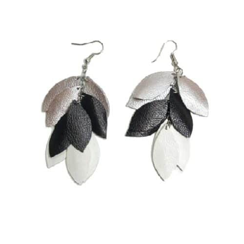 Anting Kulit Motif Daun