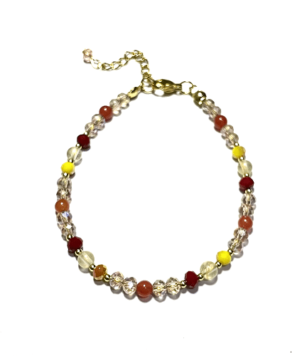 Gelang Stainless Steel – RUTILATED QUARTZ & CHERRY QUARTZ