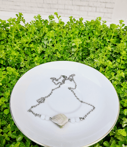 Kalung Stainless Steel – OPALITE & Mutiara Air Tawar