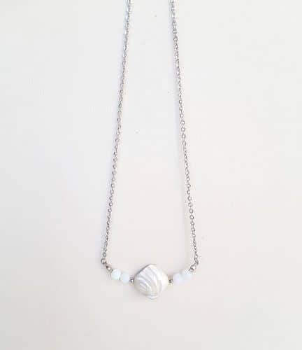 Kalung Stainless Steel – OPALITE & Mutiara Air Tawar
