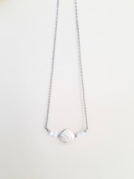Kalung Stainless Steel - OPALITE & Mutiara Air Tawar - Image 2