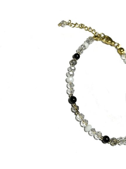 Gelang Stainless Steel - BLACK ONYX & Kristal - Image 2