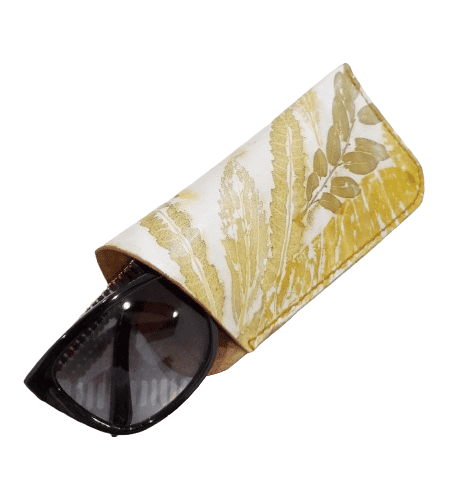 Sarung/Tempat Kacamata Kulit Sapi ECOPRINT