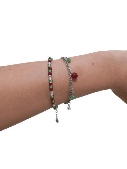 Noelle Gelang Manik Kaca + Garnet + Green Aventurine - Image 2