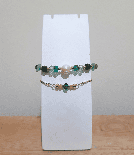 Gelang JUNIPER – Aventurine | Green Jasper | Mutiara Air Tawar | Kristal