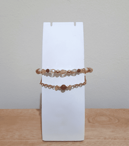 Gelang TALIA – Gold Sandstone & Kristal