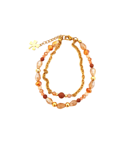 Gelang TALIA – Gold Sandstone & Kristal