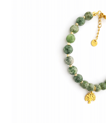 Gelang Stainless Steel – GREEN DOT JASPER