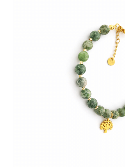 Gelang Stainless Steel - GREEN DOT JASPER - Image 2