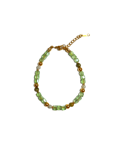 Gelang Stainless Steel – Kristal Kotak & Batu Alam