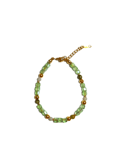 Gelang Stainless Steel - Kristal Kotak & Batu Alam - Image 2