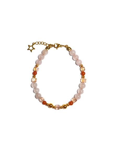 Gelang Stainless Steel - Rose Quartz | Strawberry Quartz | Kristal